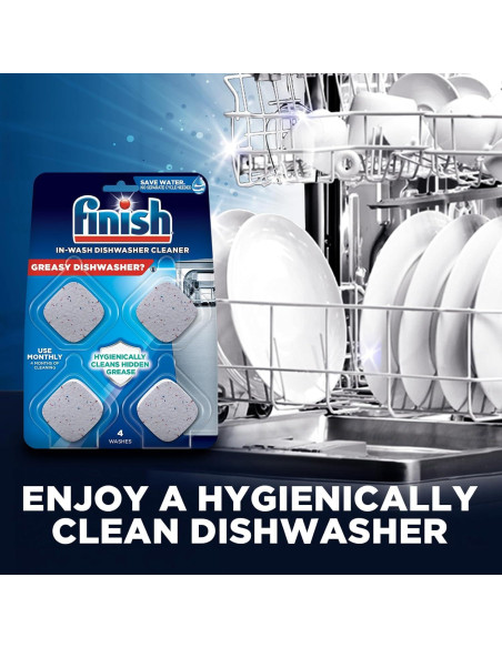 Tabletas Limpiadoras para Lavavajillas Finish 4 Unidades