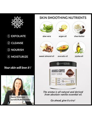 Exfoliante Corporal Orgánico pureSCRUBS 16oz Vainilla Café