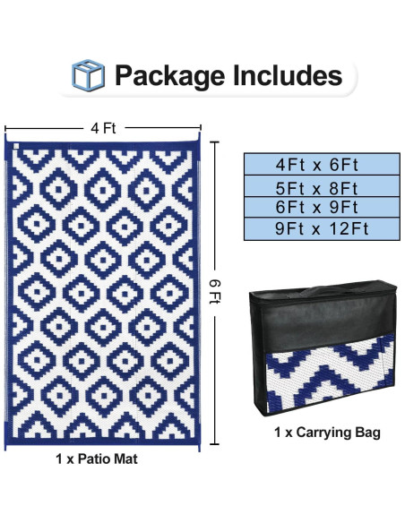 Alfombra Reversible OutdoorLines 1.22x1.83 m Resistente UV