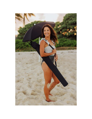 Sombrilla de Playa ONIVA 1.68m Ajustable Negra para Picnic
