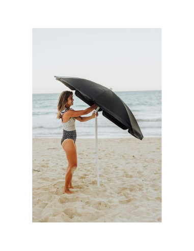 Sombrilla de Playa ONIVA 1.68m Ajustable Negra para Picnic