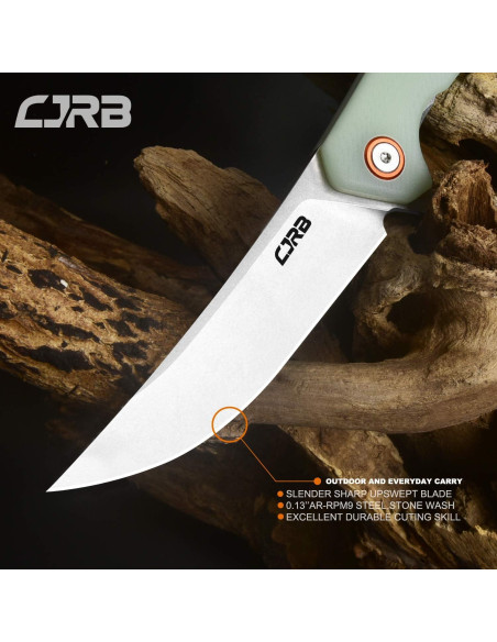 Cuchillo Plegable CJRB Gobi J1906 Verde Natural EDC 22.86 cm