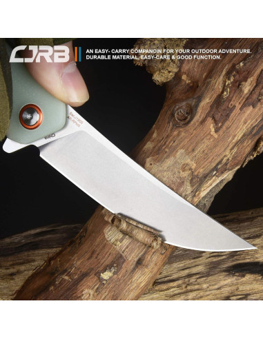 Cuchillo Plegable CJRB Gobi J1906 Verde Natural EDC 22.86 cm