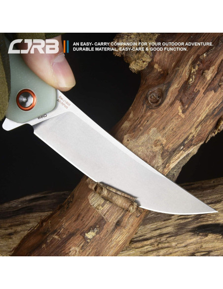 Cuchillo Plegable CJRB Gobi J1906 Verde Natural EDC 22.86 cm