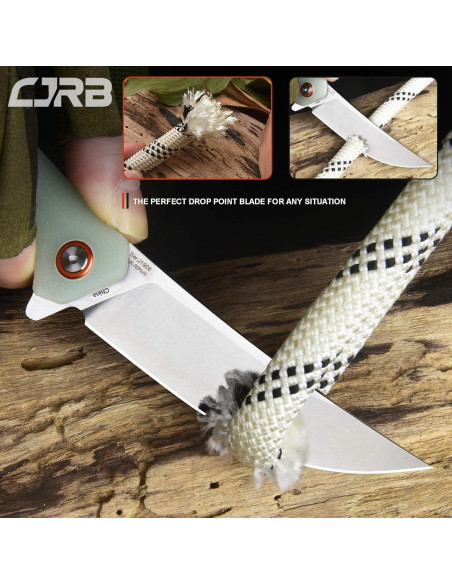 Cuchillo Plegable CJRB Gobi J1906 Verde Natural EDC 22.86 cm