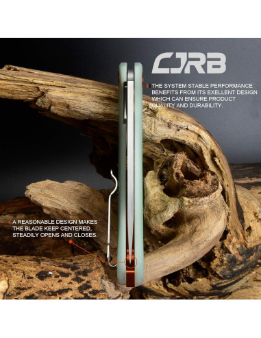 Cuchillo Plegable CJRB Gobi J1906 Verde Natural EDC 22.86 cm