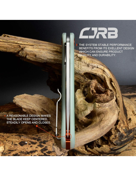 Cuchillo Plegable CJRB Gobi J1906 Verde Natural EDC 22.86 cm