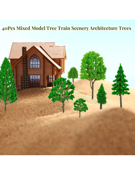 Suartus 40pcs Árboles Miniatura para Modelos de Tren 3-16 cm