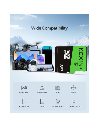 KEXIN Paquete de 5 Tarjetas Micro SD 8GB con Adaptador SD