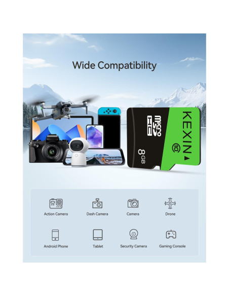 KEXIN Paquete de 5 Tarjetas Micro SD 8GB con Adaptador SD
