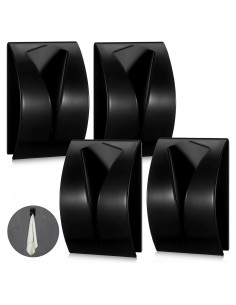 Soporte de Toallas Autoadhesivo Boao de Acero Inoxidable Negro