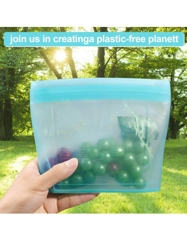 Bolsas de Almacenamiento de Silicona Reutilizables Xomoo 2 Piezas