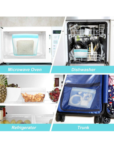 Bolsas de Almacenamiento de Silicona Reutilizables Xomoo 2 Piezas