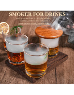 Kit de Ahumador de Cócteles CIKSMO Recargable con 8 Astillas 2