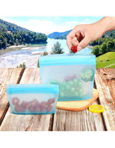 Bolsas de Almacenamiento de Silicona Reutilizables Xomoo 2 Piezas