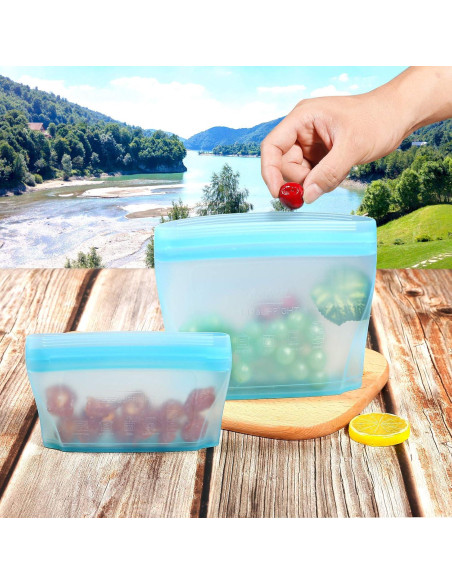 Bolsas de Almacenamiento de Silicona Reutilizables Xomoo 2 Piezas