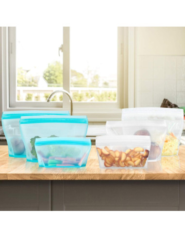 Bolsas de Almacenamiento de Silicona Reutilizables Xomoo 2 Piezas