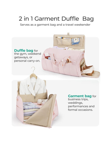 Bolsa de Ropa Duffle BAGSMART 2 en 1 Unisex Negra