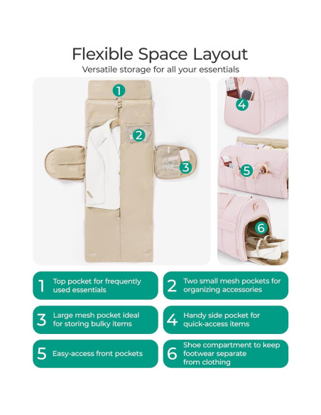 Bolsa de Ropa Duffle BAGSMART 2 en 1 Unisex Negra