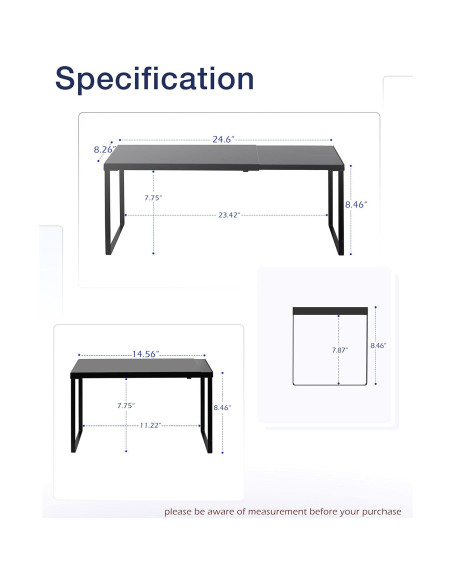 Estante Expandible de Gabinete Nxconsu Negro 21x36.9-62.5 cm