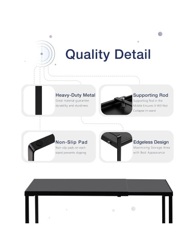 Estante Expandible de Gabinete Nxconsu Negro 21x36.9-62.5 cm
