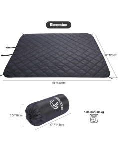 Manta Impermeable REDCAMP 150x127cm con Forro de Sherpa 2