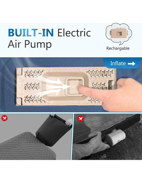 Colchoneta Autoinflable AKUDY 4" Espuma Viscoelástica Azul