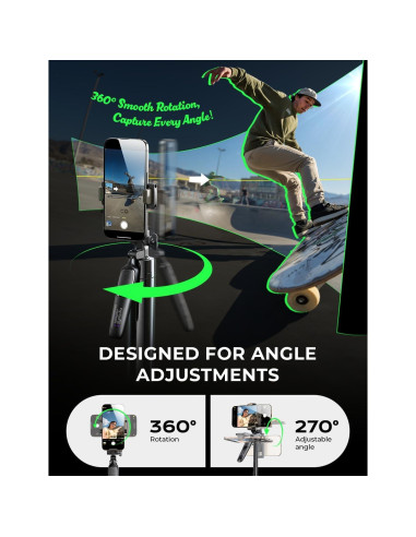 Trípode Selfie LISEN 67" con Control Remoto para iPhone y Samsung