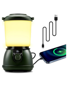 Linterna de Camping LED Recargable SAMUUN 5200mAh IPX5 Verde