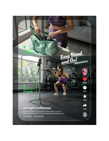 Trípode Selfie LISEN 67" con Control Remoto para iPhone y Samsung