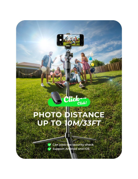 Trípode Selfie LISEN 67" con Control Remoto para iPhone y Samsung