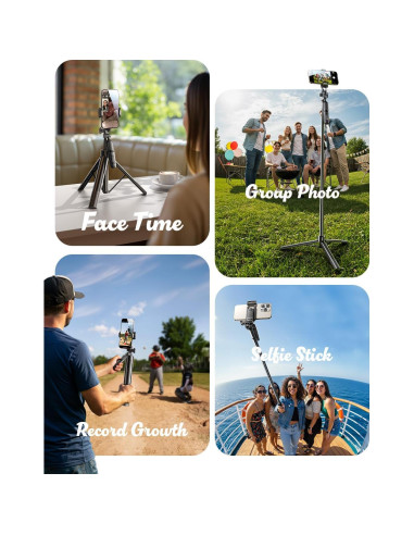Trípode Selfie LISEN 67" con Control Remoto para iPhone y Samsung