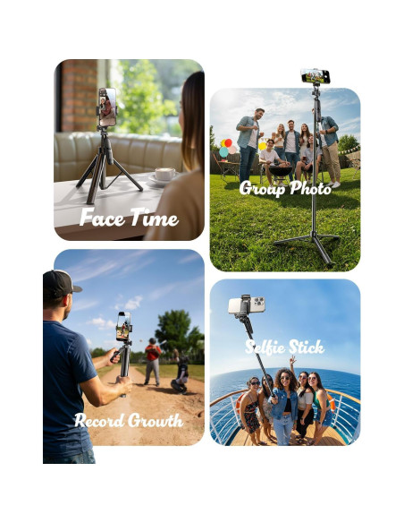 Trípode Selfie LISEN 67" con Control Remoto para iPhone y Samsung