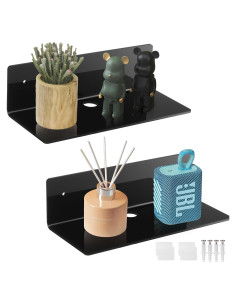 Estantes Flotantes de Acrílico LUOBAO 2 Pack 22.86 cm Negro