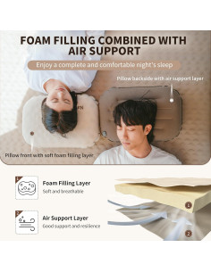 Almohada Inflable Naturehike de Espuma 160g Ergonómica Camping 2