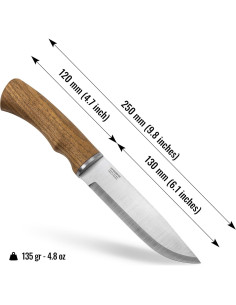 Cuchillo de Campamento BPS BK06 con Funda de Cuero 25cm 2