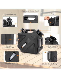 Jarra de Agua para Camping JOHAHTANG 10L con Grifo Antifugas 2