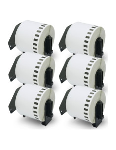 BETCKEY Etiquetas Continuas 62mm x 30.48m para Brother QL - 6 Rollos