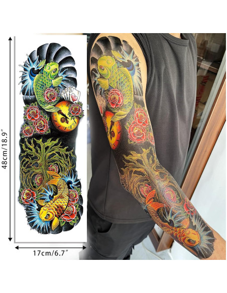 Tatuajes Temporales de Manga Completa Aresvns - 12 Hojas a Prueba de Agua Tatuajes Temporales de Manga Completa Aresvns - 12 Hojas a Prueba de Agua