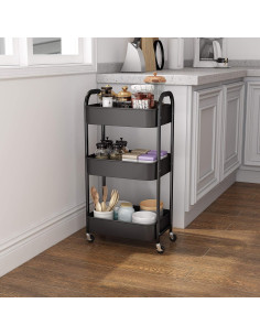 Carro de Utilidad Rodante MAX Houser 3 Niveles Negro 2