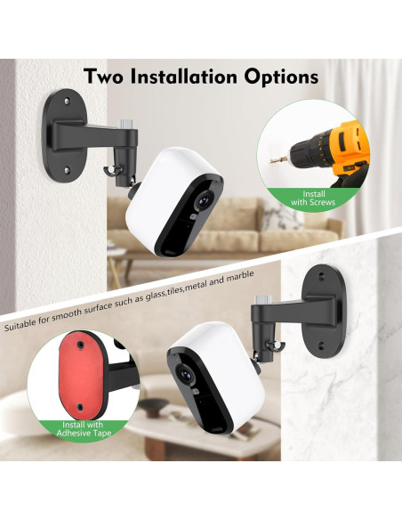 Soporte Ajustable para Cámara Arlo Essential 2K y Pro - Negro