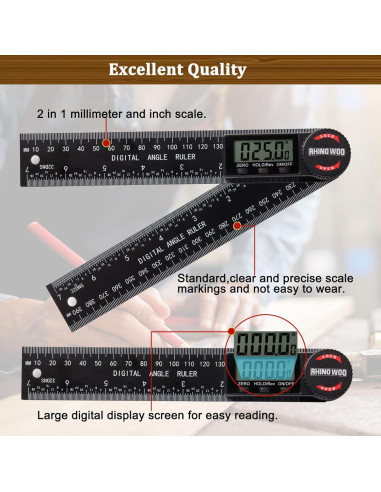 Transportador de Ángulo Digital TBVHOMM 200 mm con Pantalla LCD