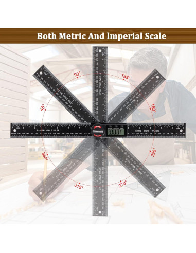 Transportador de Ángulo Digital TBVHOMM 200 mm con Pantalla LCD