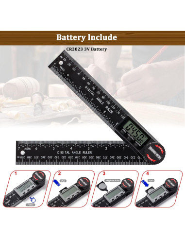 Transportador de Ángulo Digital TBVHOMM 200 mm con Pantalla LCD
