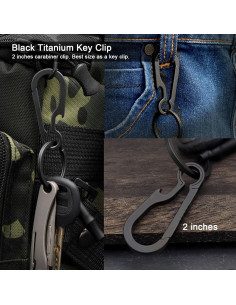 Llavero de Carabina de Titanio PJYTAC TKC02B Negro 5.08 cm 2