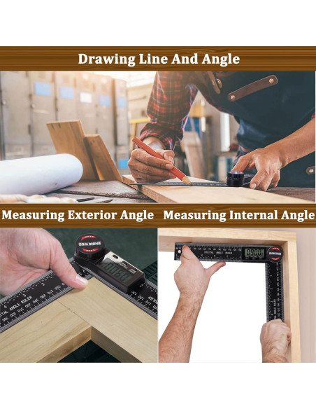 Transportador de Ángulo Digital TBVHOMM 200 mm con Pantalla LCD