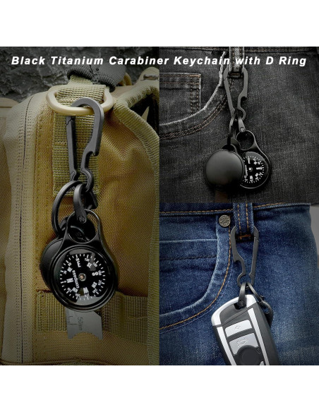 Llavero de Carabina de Titanio PJYTAC TKC02B Negro 5.08 cm