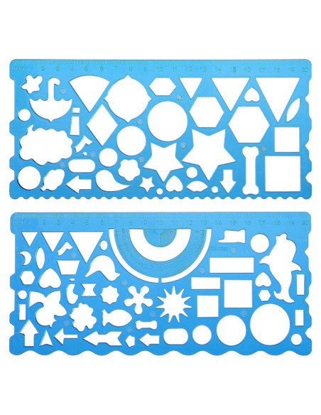 Juego de 2 Plantillas Geométricas JIEYAO - Dibujo y Medición