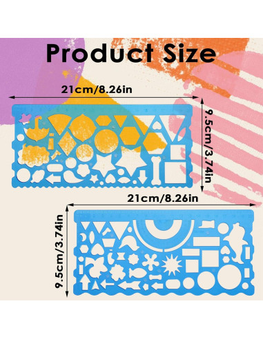 Juego de 2 Plantillas Geométricas JIEYAO - Dibujo y Medición