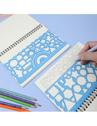 Juego de 2 Plantillas Geométricas JIEYAO - Dibujo y Medición